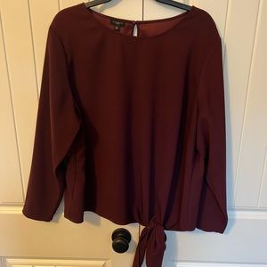 Talbots Maroon Side Tie Blouse. 2X